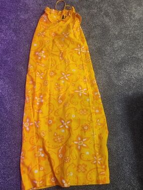 Ludy Honolulu Vintage Yellow Tropical Floral High Neck Dress - S/M